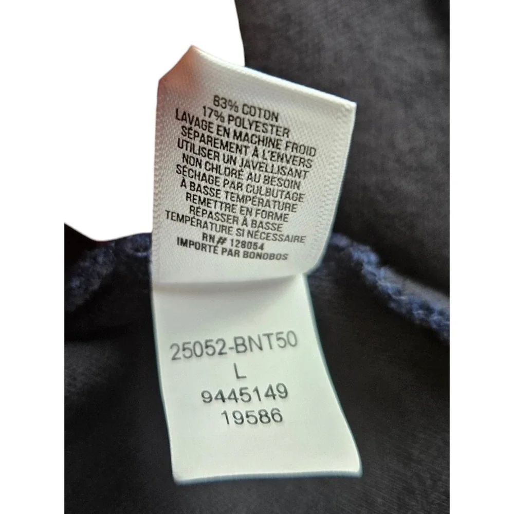 Bonobos Sweater Mens‎ Blue Large Quarter Zip Pullover Slim Fit Athletic Golf